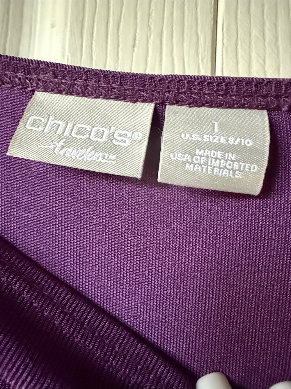 Chico's Travelers Purple Boatneck Long-Sleeve Tunic - Picture 3 of 7